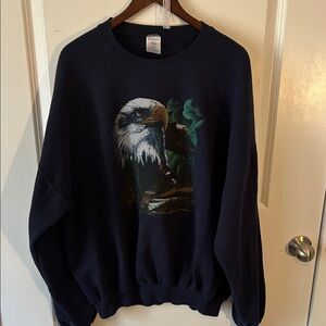 Men's Navy Sweater with Eagle Design